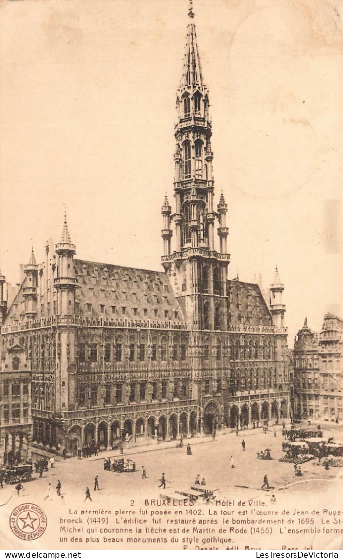 BELGIQUE - Bruxelles - Hôtel De Ville - Animé - Carte Postale Ancienne - Otros & Sin Clasificación