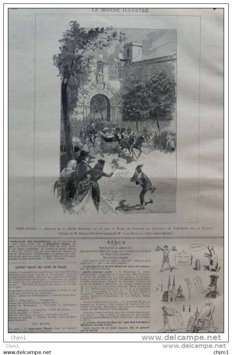 Espagne - Barcelone - Arrivé De La Reine Régente Marie-Christine  -  Page Original 1888 - Historical Documents