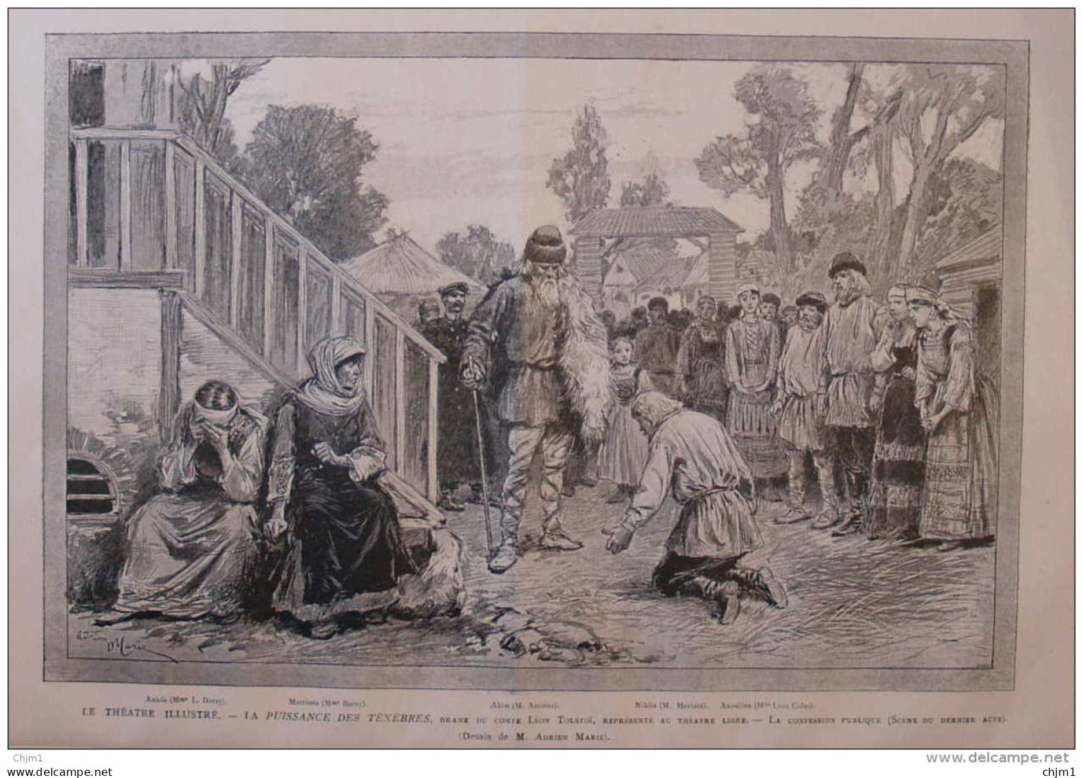 Le Théâtre Illustré -  "La Puissance Des Ténébres", Drame Du Comte Léon Tolstoi  -  Page Original - 1888 - Historical Documents