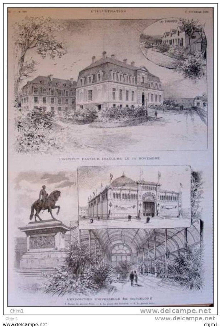 Exposition Universelle De Barcelone - Page Original 1888 - Historical Documents