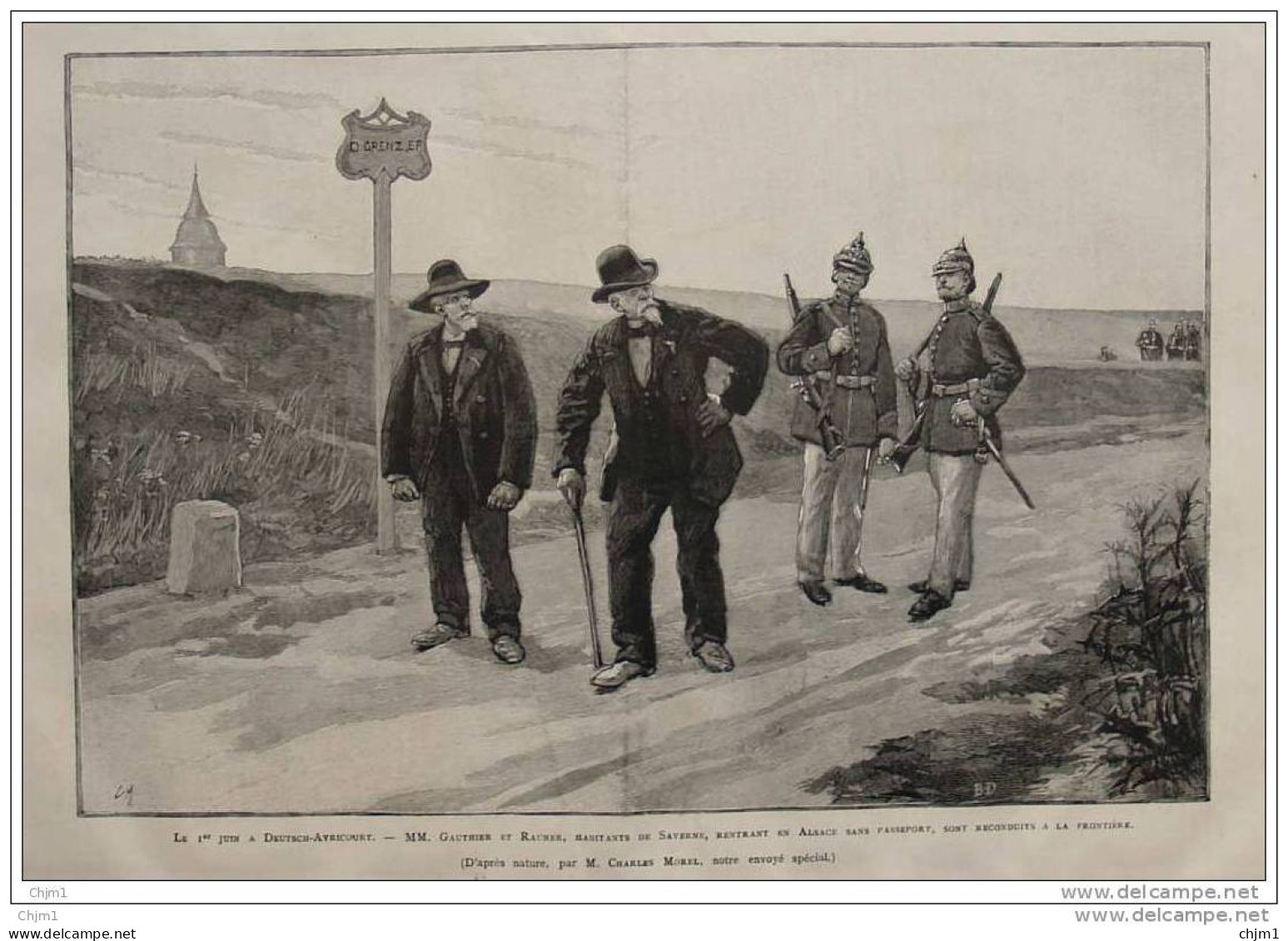 Le 1er Juin à Deutsch-Avricourt - M. Gauthier Et M. Rauner De Saverne, Rentrant En Alsace - Page Original  1888 - Historical Documents