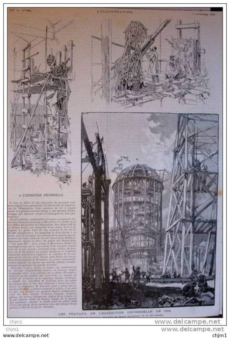 Les Travaux De L&acute;Exposition Universelle De 1889 - Ateliers De Sculpture - Page Original 1888 - Historical Documents