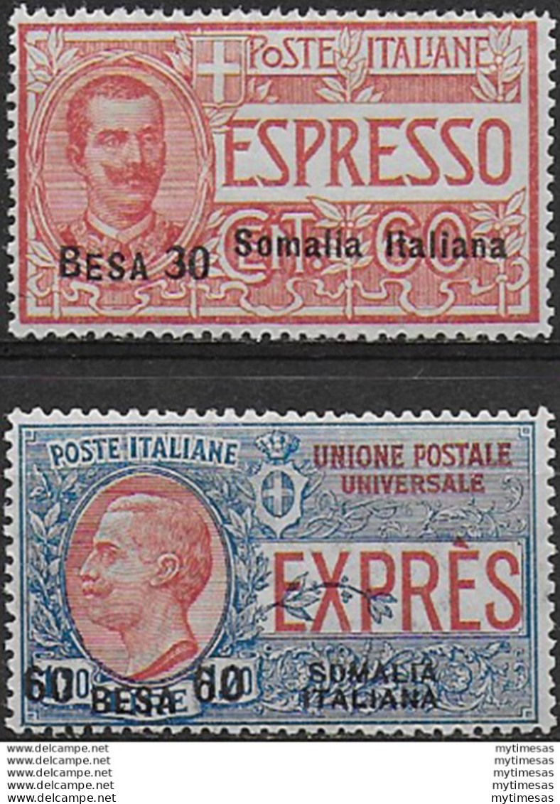 1923 Somalia Espressi Valore In Besa 2v. Bc. MNH Sassone N. 1/2 - Other & Unclassified