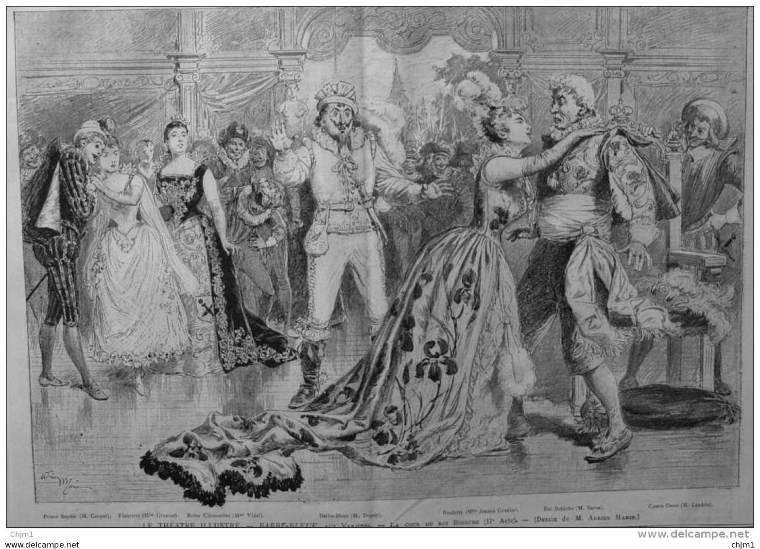 Le Théâtre Illustré - Barbe-Bleue - La Cour Du Roi Bobèche - Page Original 1888 - Historical Documents
