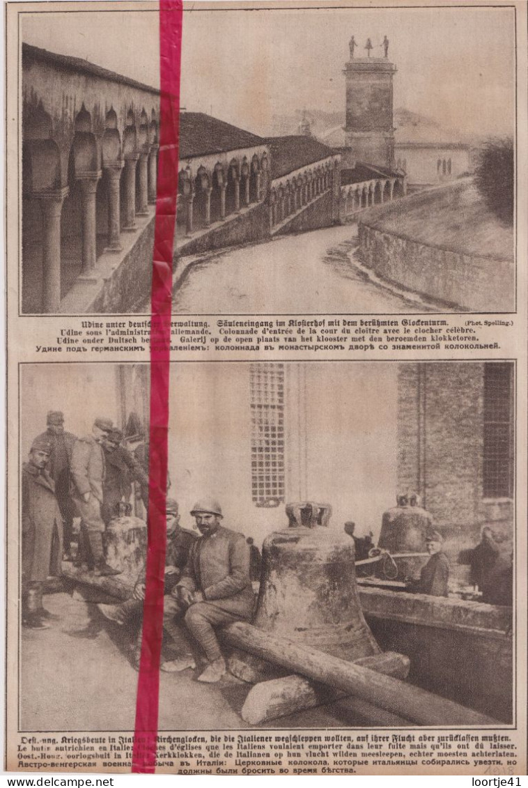 Oorlog Guerre 14/18 - Udine - Kerkklokken, Cloches D'églises - Orig. Knipsel Coupure Tijdschrift Magazine - 1918 - Non Classés