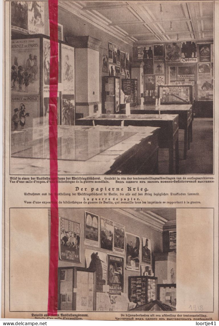 Oorlog Guerre 14/18 - Berlin - Affiches, La Guerre De Papier - Orig. Knipsel Coupure Tijdschrift Magazine - 1918 - Non Classés