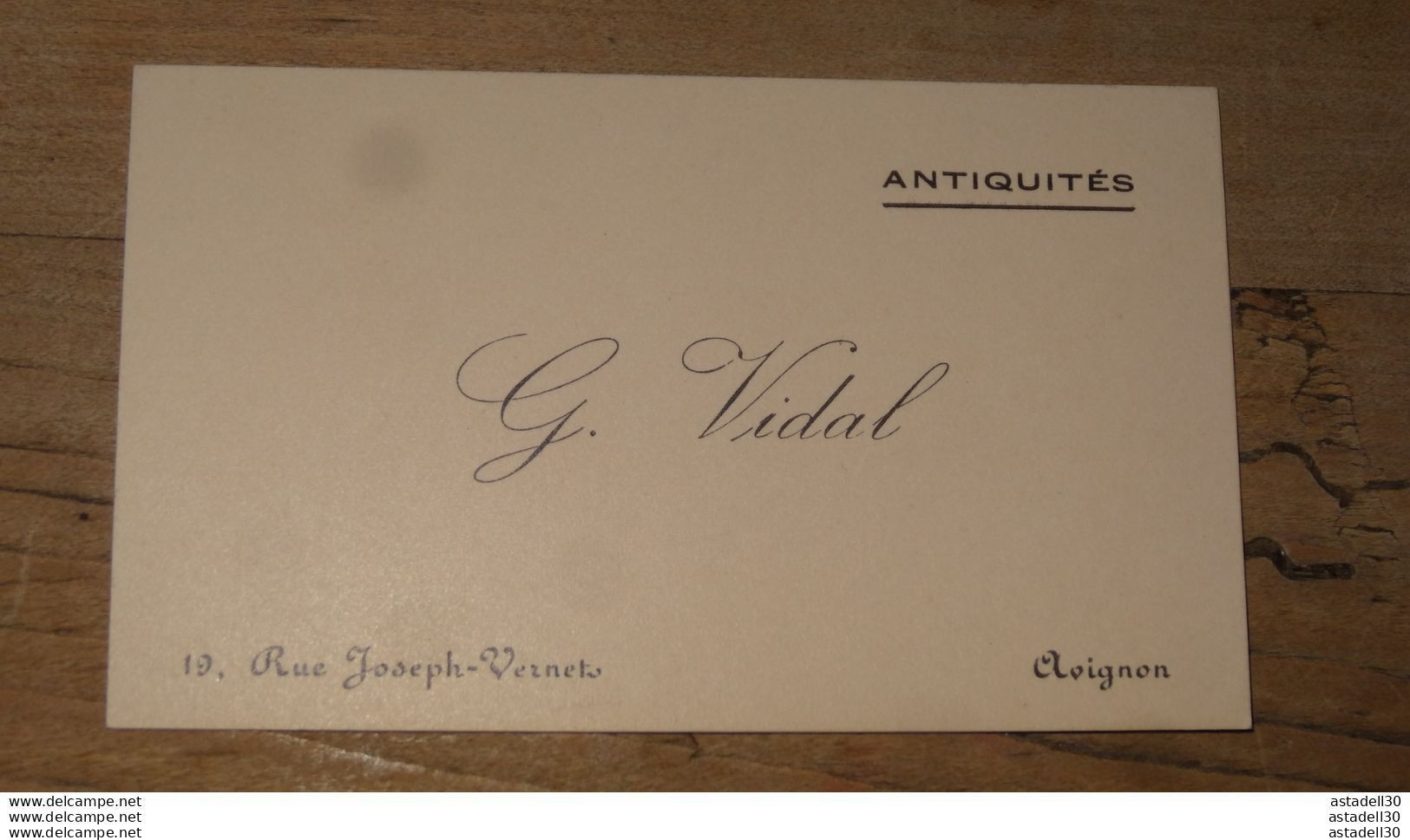 Carte De Visite : G.VIDAL, Antiquaire, AVIGNON ........ C  ....... E2-95c - Visiting Cards