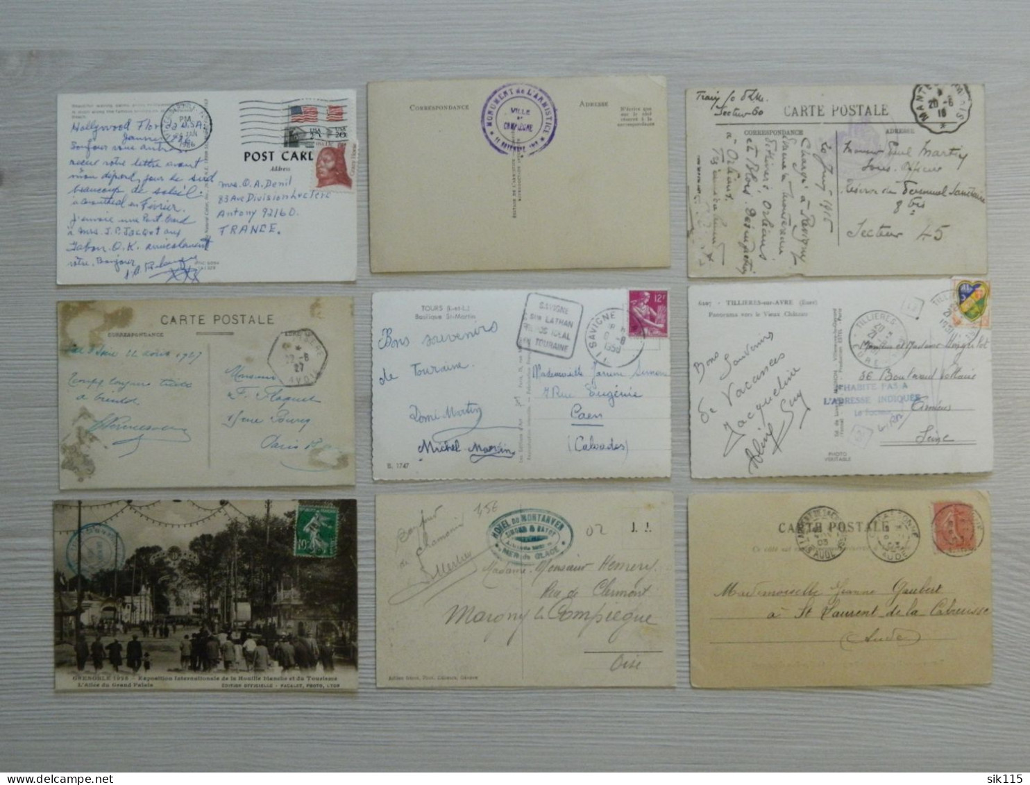 GROS LOT 2,4 Kg de Carte Postale FRANCE monde Belgique timbre cachet TAXE monument multivues