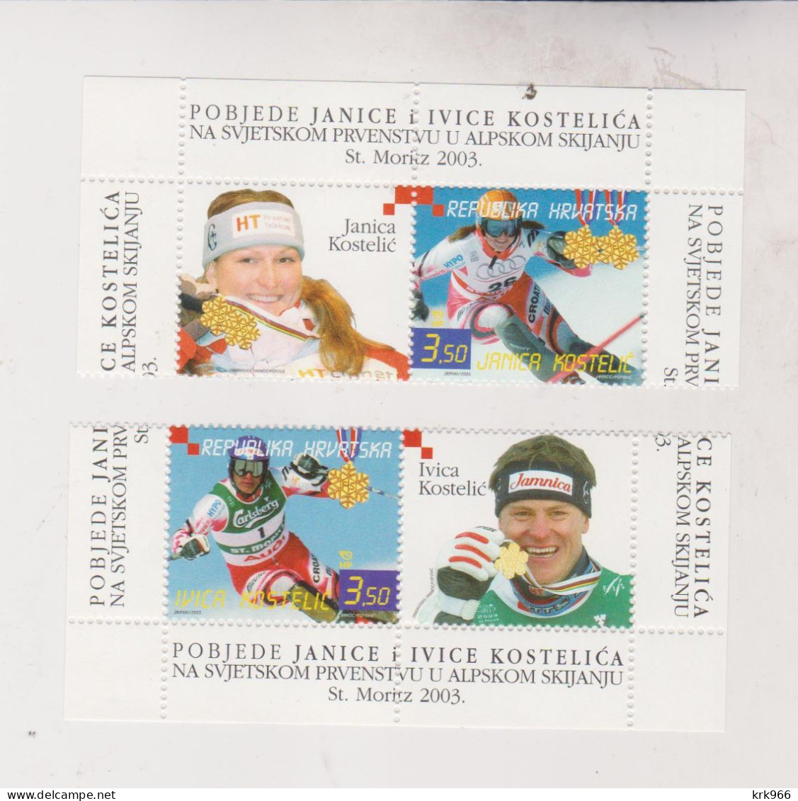 CROATIA 2003 IVICA & JANICA KOSTELIC Set + Labels - Croatie