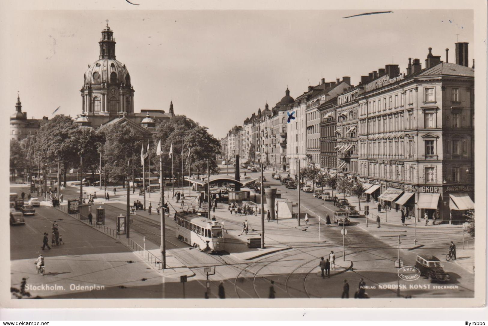 SWEDEN - Stockholm Odenplan - RPPC With Tram Etc - Used With Message - Suède