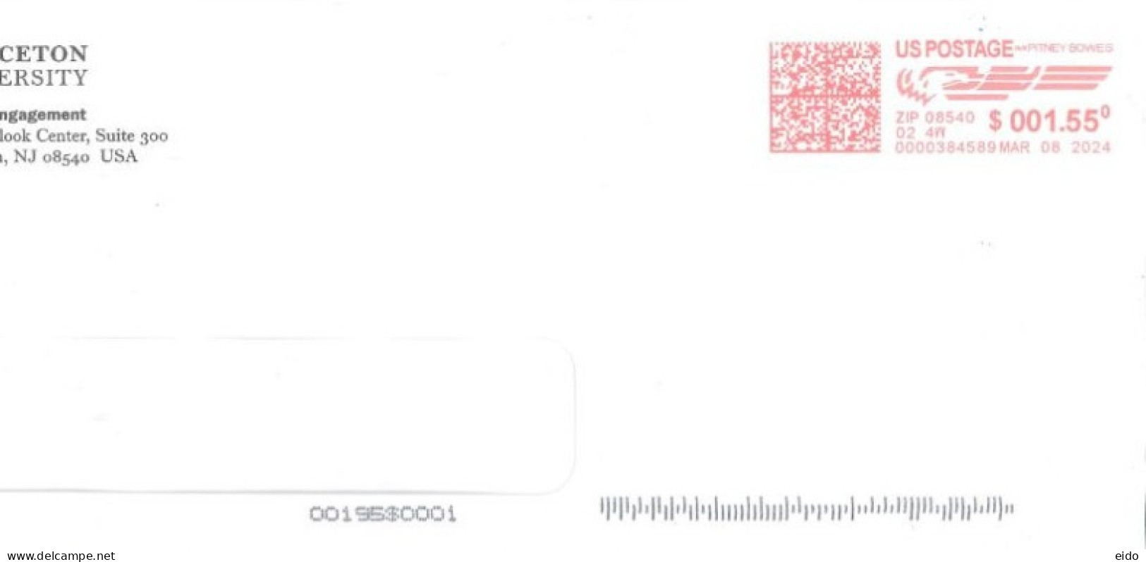 UNITED STATES - 2024 - POSTAL FRANKING MACHINE COVER, TO DUBAI . - Cartas & Documentos