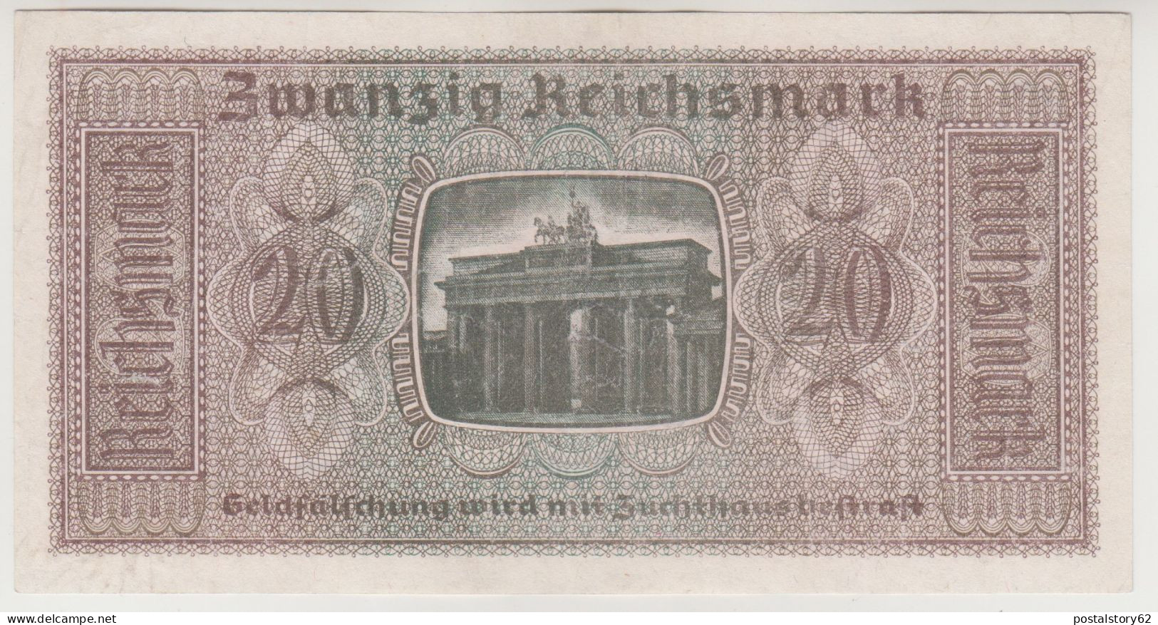 Germay - Occupied Territories - Banconota D'occupazione Tedesca 20 Reichsmark 1943 FDS - 20 Reichsmark