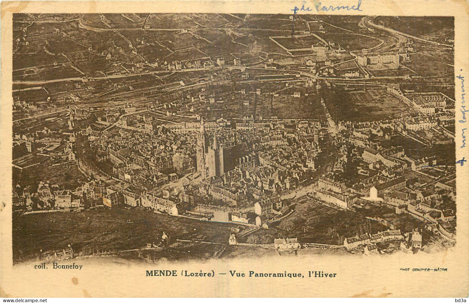 48 - MENDE - VUE PANORAMIQUE L'HIVER - Coll. Bonnefoy Phot. Combier Macon  - Mende