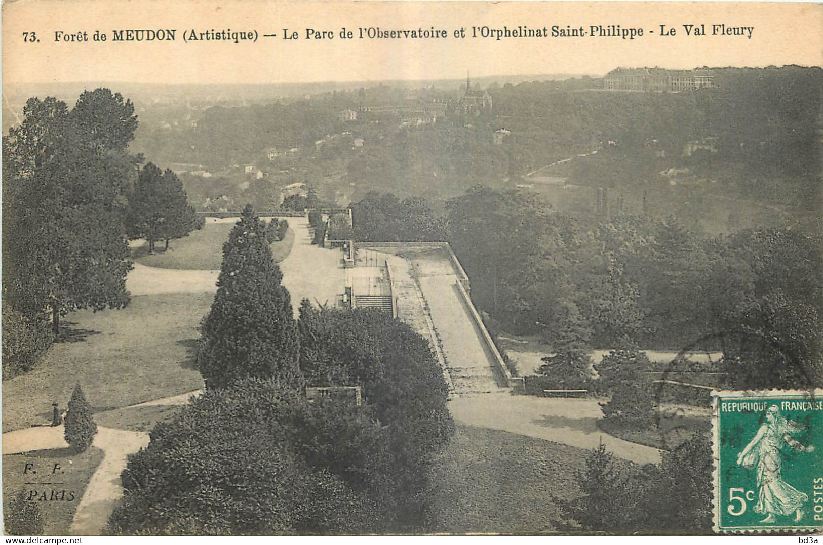92 - FORET DE MEUDON - LE PARC DE L'OBSERVATOIRE ET L'ORPHELINAT SAINT PHILIPPE - LE VAL FLEURY - F. Fleury Paris - 73 - Meudon