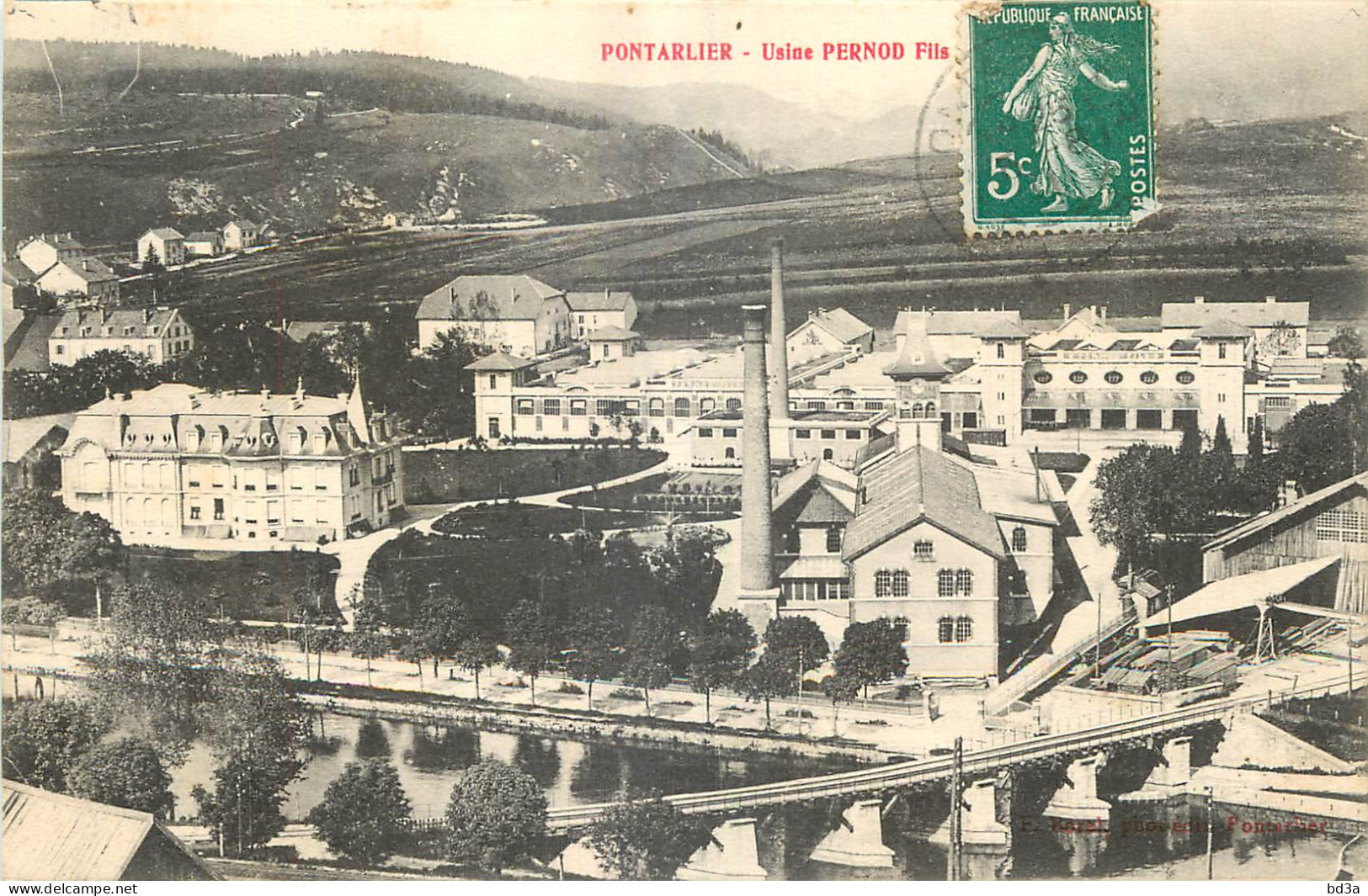 25 - PONTARLIER - USINE PERNOD FILS - F. Borel Phot. édit. Pontarlier - Pontarlier