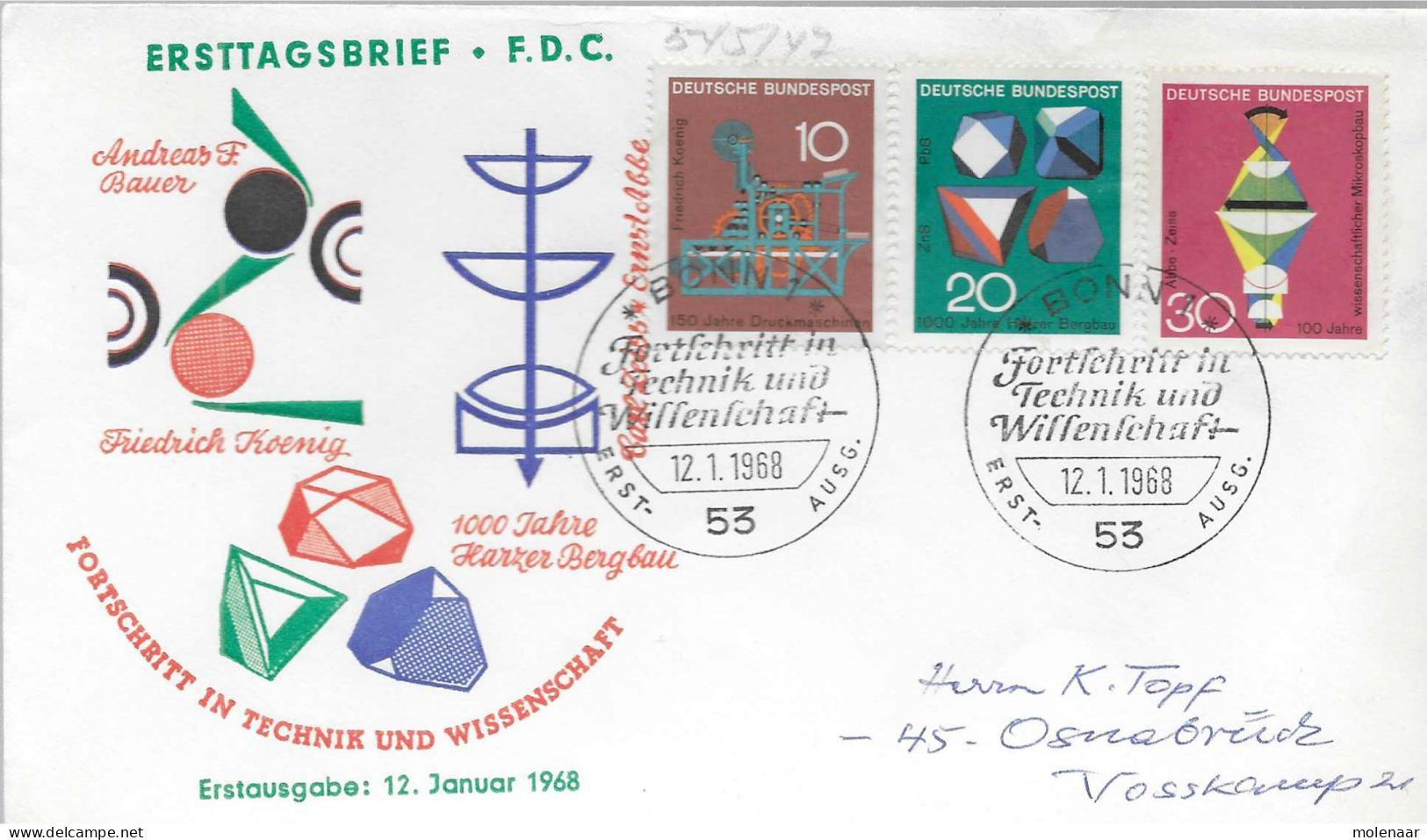 Postzegels > Europa > Duitsland > West-Duitsland > 1960-1969 > Brief Met 545-547 (17230) - Lettres & Documents