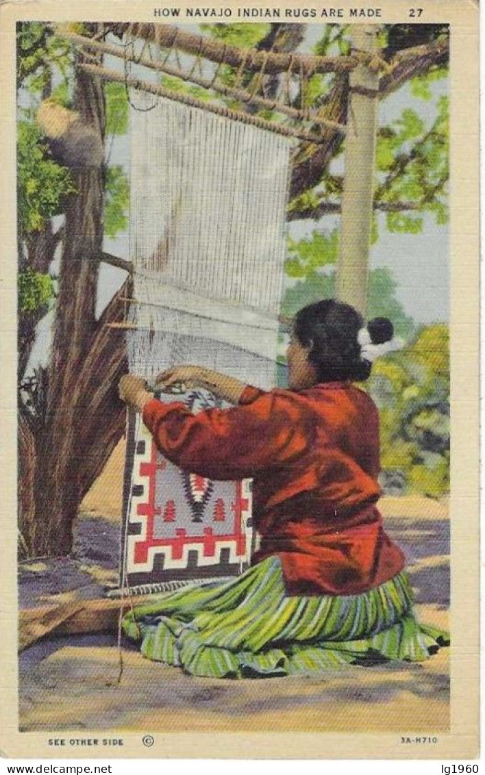 How Navajo Indian Rugs Are Made - Card In Very Good Condition! - Autres & Non Classés