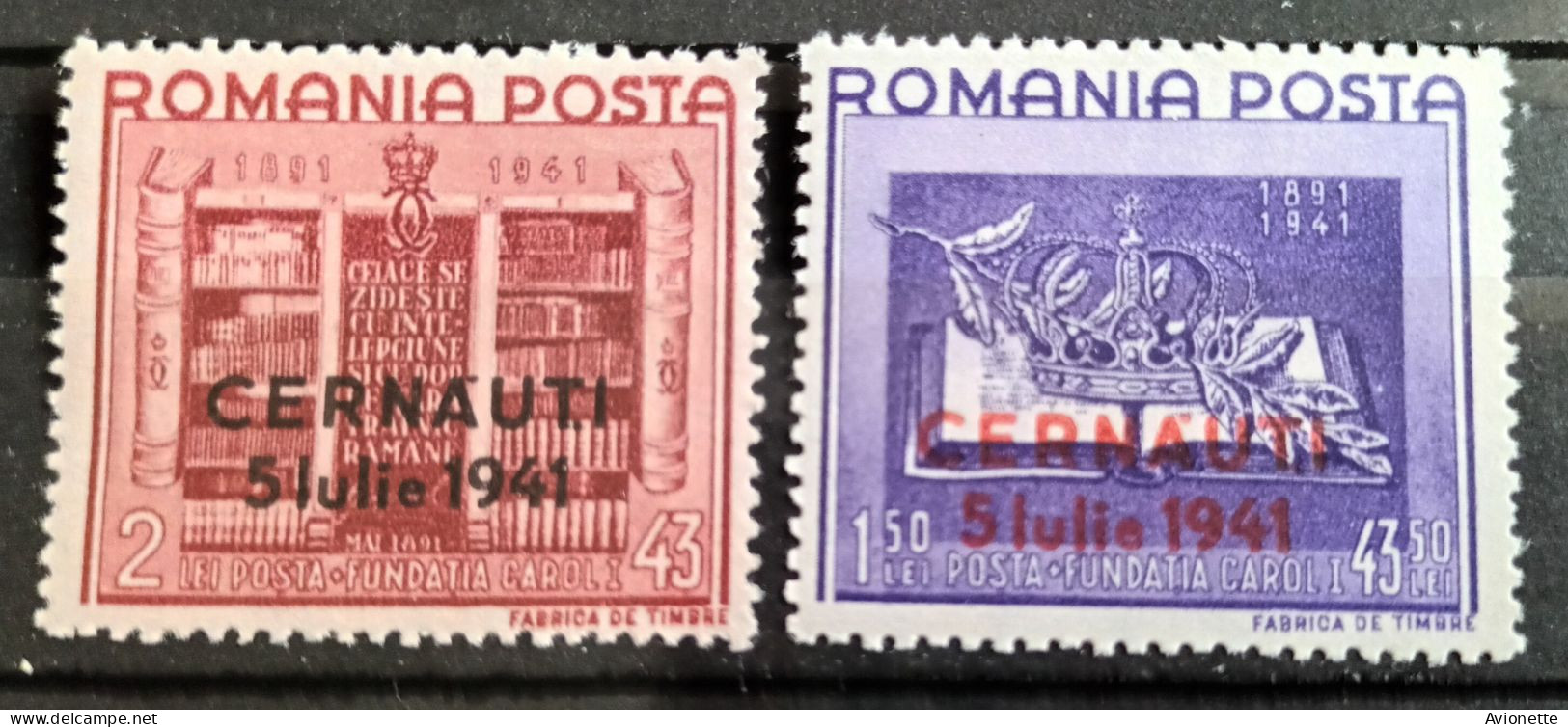Romania Cernauti 1941 (2 Timbres) - Ungebraucht