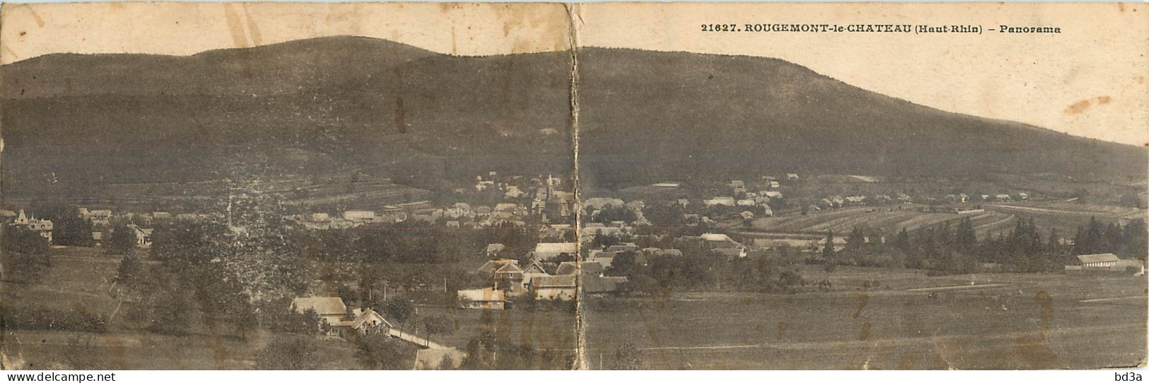 90 - ROUGEMONT LE CHATEAU - PANORAMA - CARTE PANORAMIQUE DOUBLE - Les éditions C.L.B. Besançon - 21627 - Rougemont-le-Château