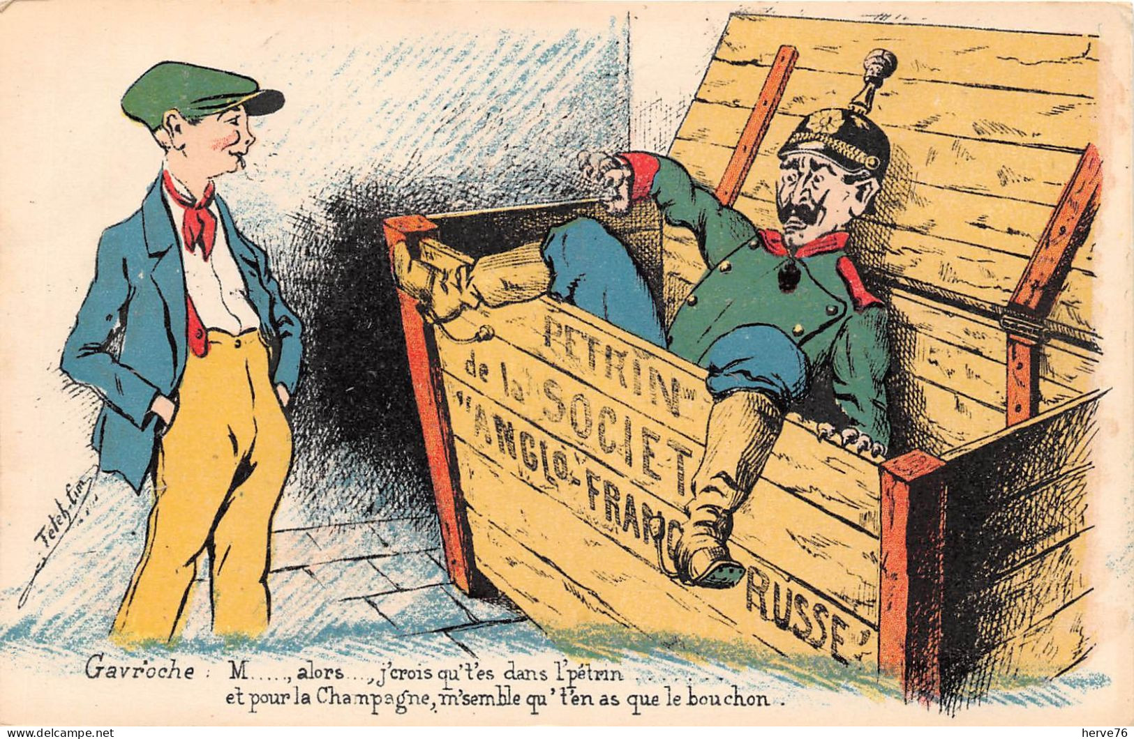 Militaria - Satirique - Anti Kaiser - Gavroche - Pétrin De La Société "Anglo-Franco Russe" - Illustrateur - Weltkrieg 1914-18