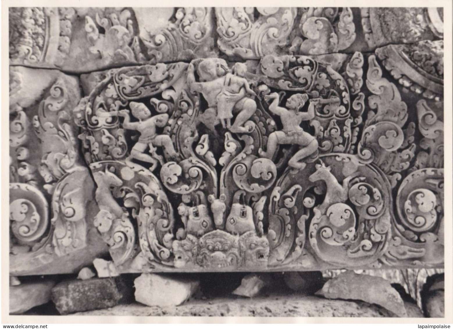 Photo De Particulier  INDOCHINE  CAMBODGE  ANGKOR THOM  Art Khmer Temple Bas Relief  A Situer & Identifier Réf 30345 - Asie