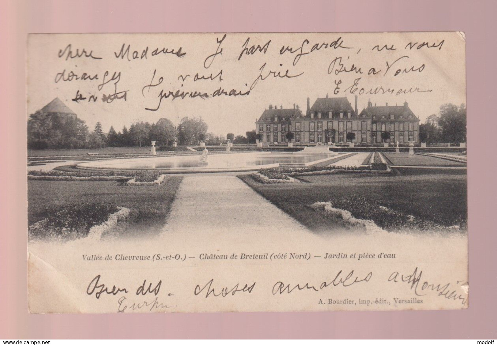 CPA - 78 - Vallée De Chevreuse - Château De Breteuil - Jardin Et Pièce D'eau - Circulée En 1905 - Autres & Non Classés