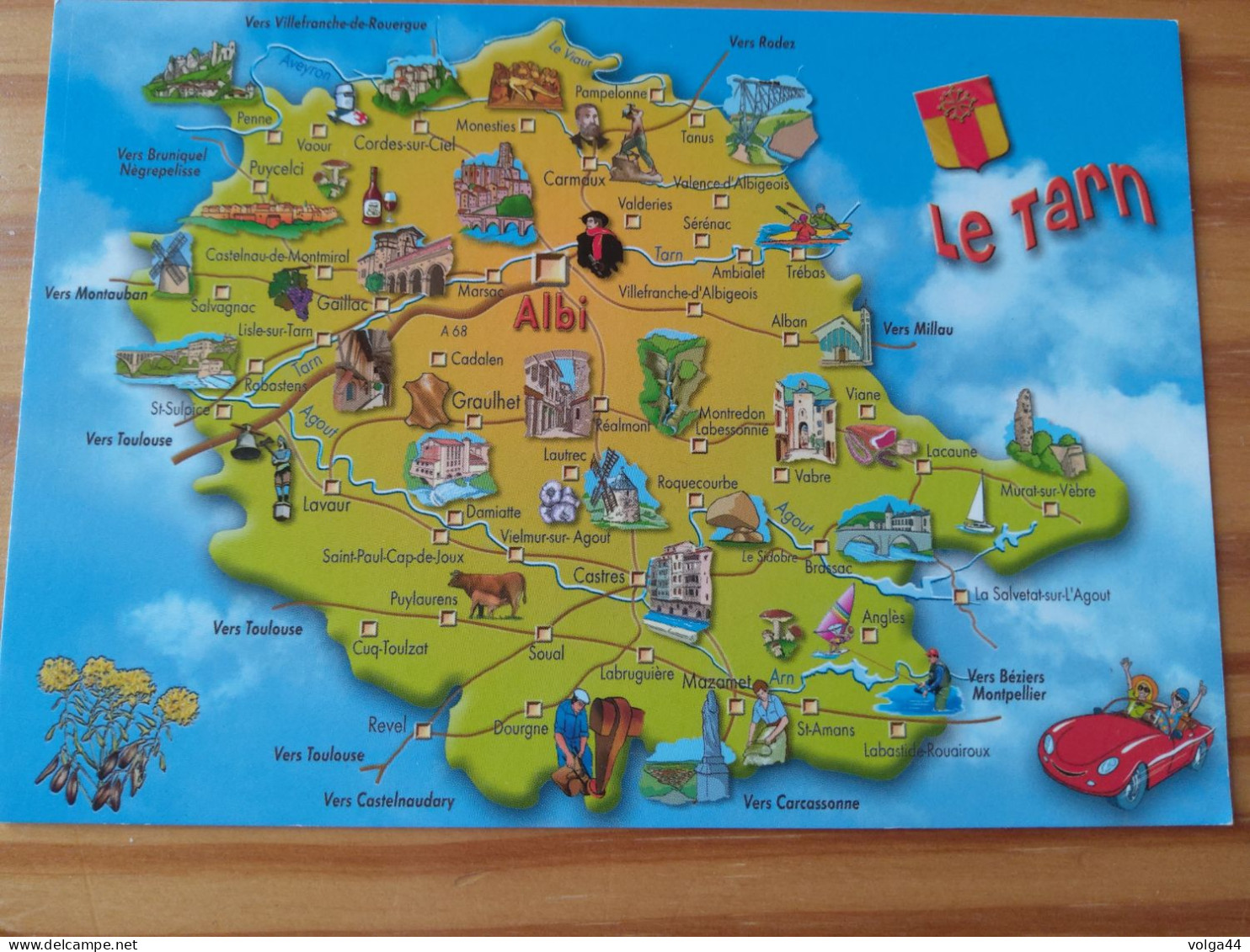 81 - Le TARN TOURISTIQUE  -   -Carte Géographique  - Contour Du Département - Carte Geografiche