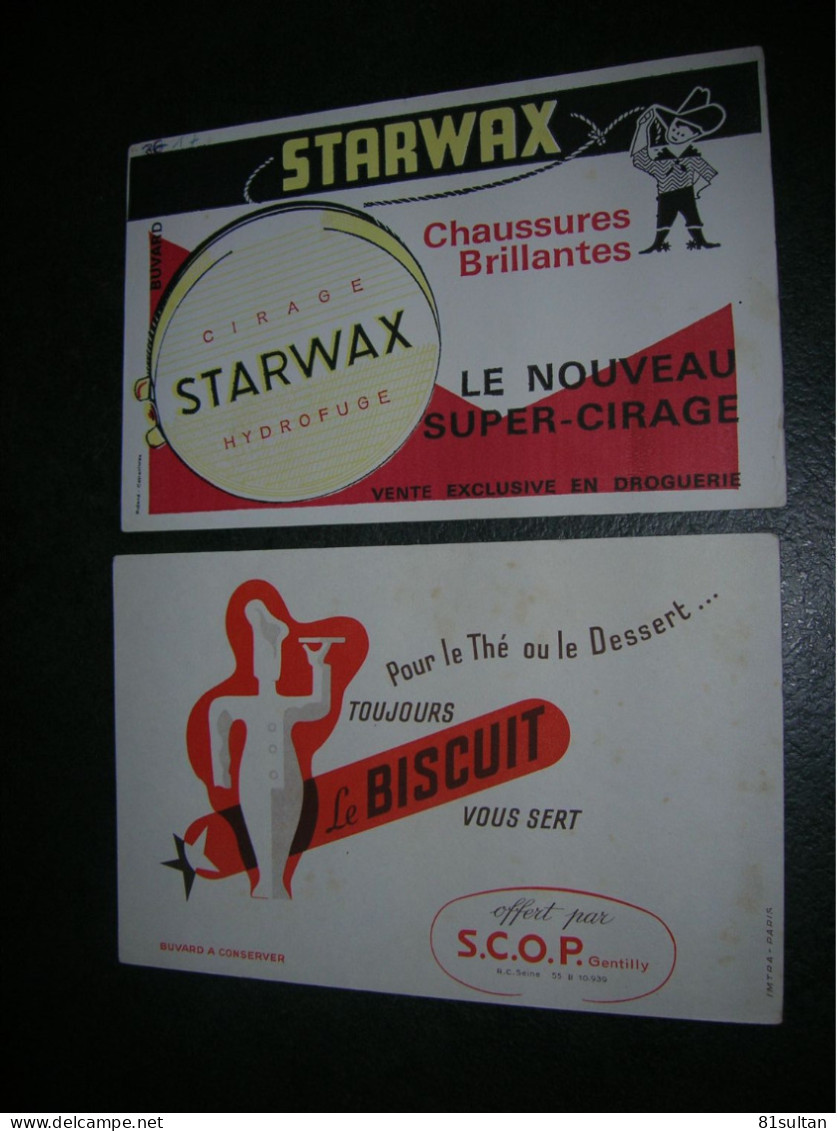 2 Buvard Biscuit Scop Gentilly Et Cirage Starwax - Other & Unclassified