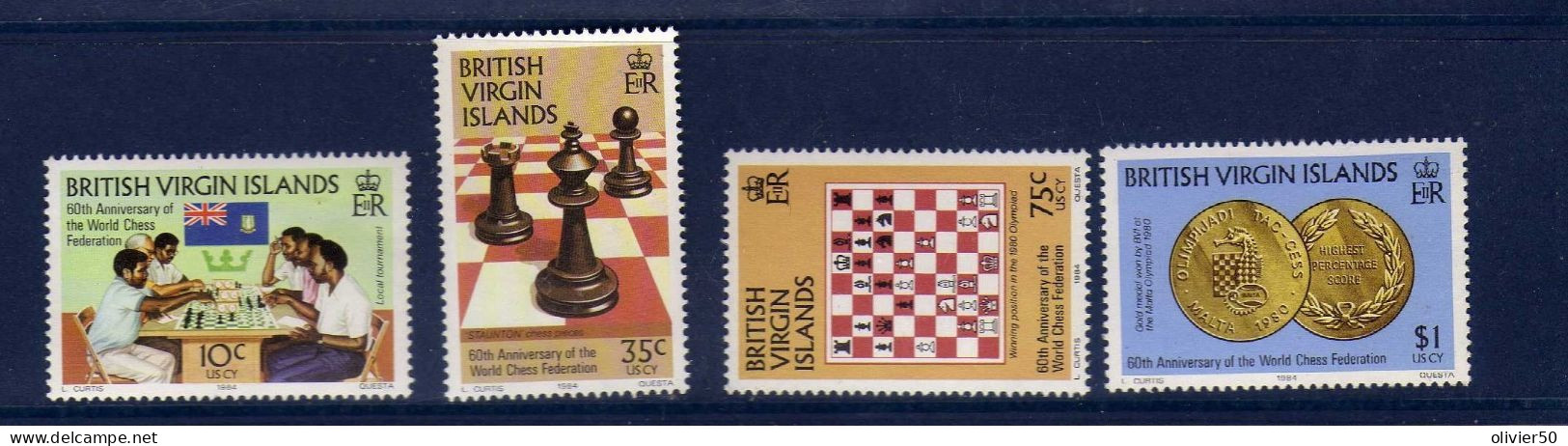 Iles Vierges Britanniques - 1984 -World Chess Federation -  Neufs** - MNH - Iles Vièrges Britanniques