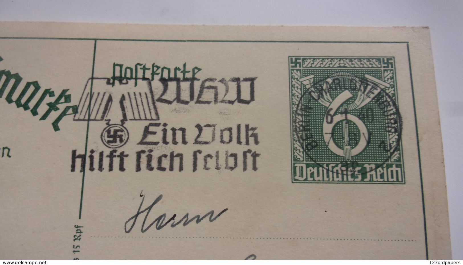 WWII Tag Der Briefmarke 1940 Entwertet WHW BERLIN CHARLOTTENBURG 2 CASQUE BAIONNETTE RDF SAMMLERGRUPPEN AIGLE PROPAGANDE - Sonstige & Ohne Zuordnung