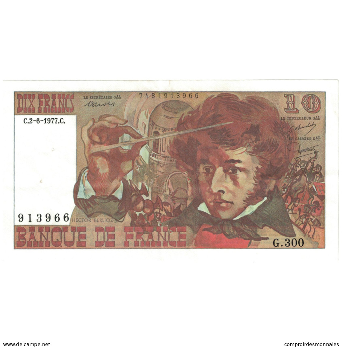 France, 10 Francs, Berlioz, 1977, 913966 G.300, SPL, Fayette:63.22, KM:150c - 10 F 1972-1978 ''Berlioz''