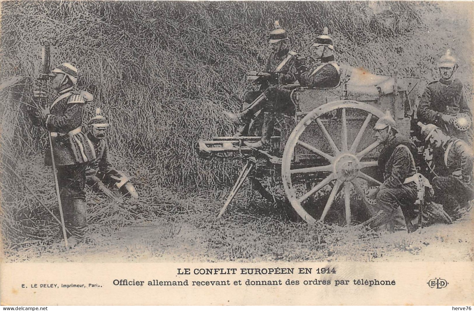 Militaria - Le Conflit Européen En 1914 - Officier Allemand Recevant Et Donnant Des Ordres Par Téléphone - War 1914-18