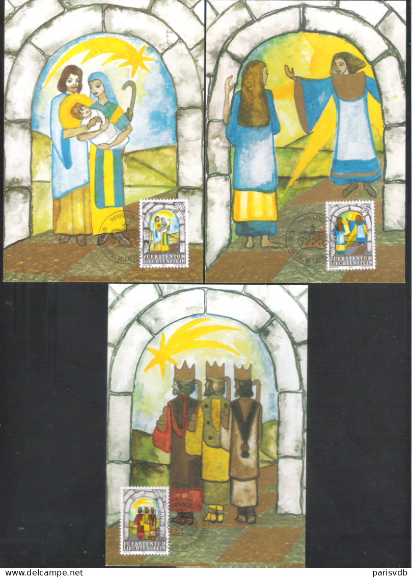 3 X MAXI CARD/CARTE MAXIMUM LIECHTENSTEIN NR 50 - WEIHNACHTEN -  1984  (1031) - Ungebraucht