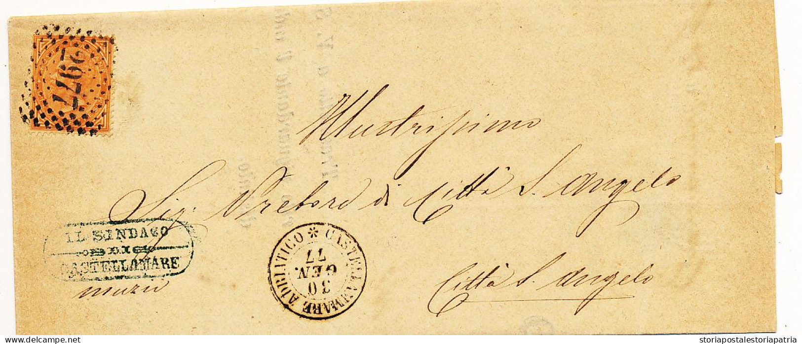 1877 CASTELLAMMARE ADRIATICO DOPPIO CERCHIO + NUMERALE A PUNTI  + FIRMA SINDACO - Marcophilie