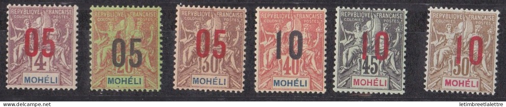 Mohéli - YT N 17 à 22 ** - Neuf Sans Charnière - 1912 - Neufs