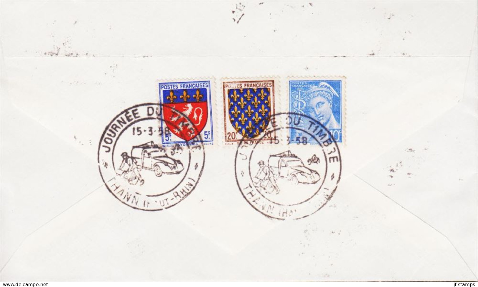 1945. REP. FRANCAISE. Complete Set Rebuilding Cities After WW2 On Small Cover With Specia... (Michel 736-739) - JF545769 - Storia Postale