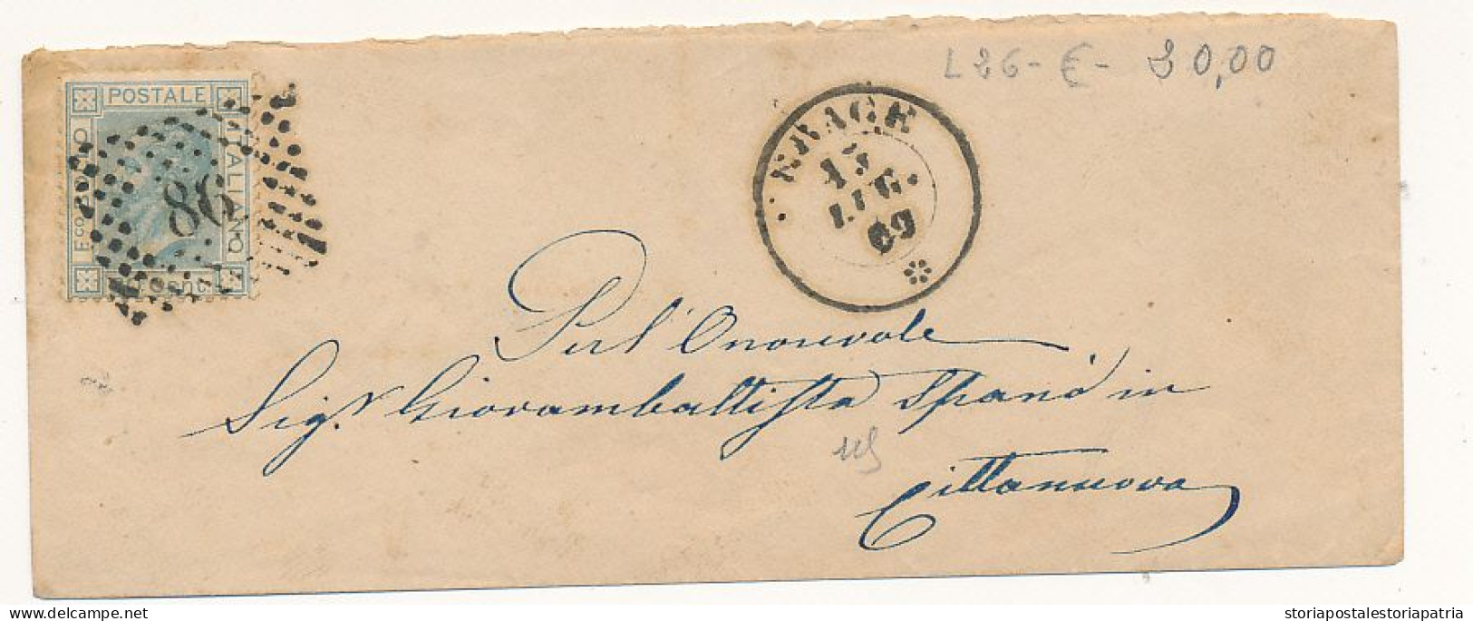 1869 GERACE DOPPIO CERCHIO + NUMERALE A PUNTI - Poststempel