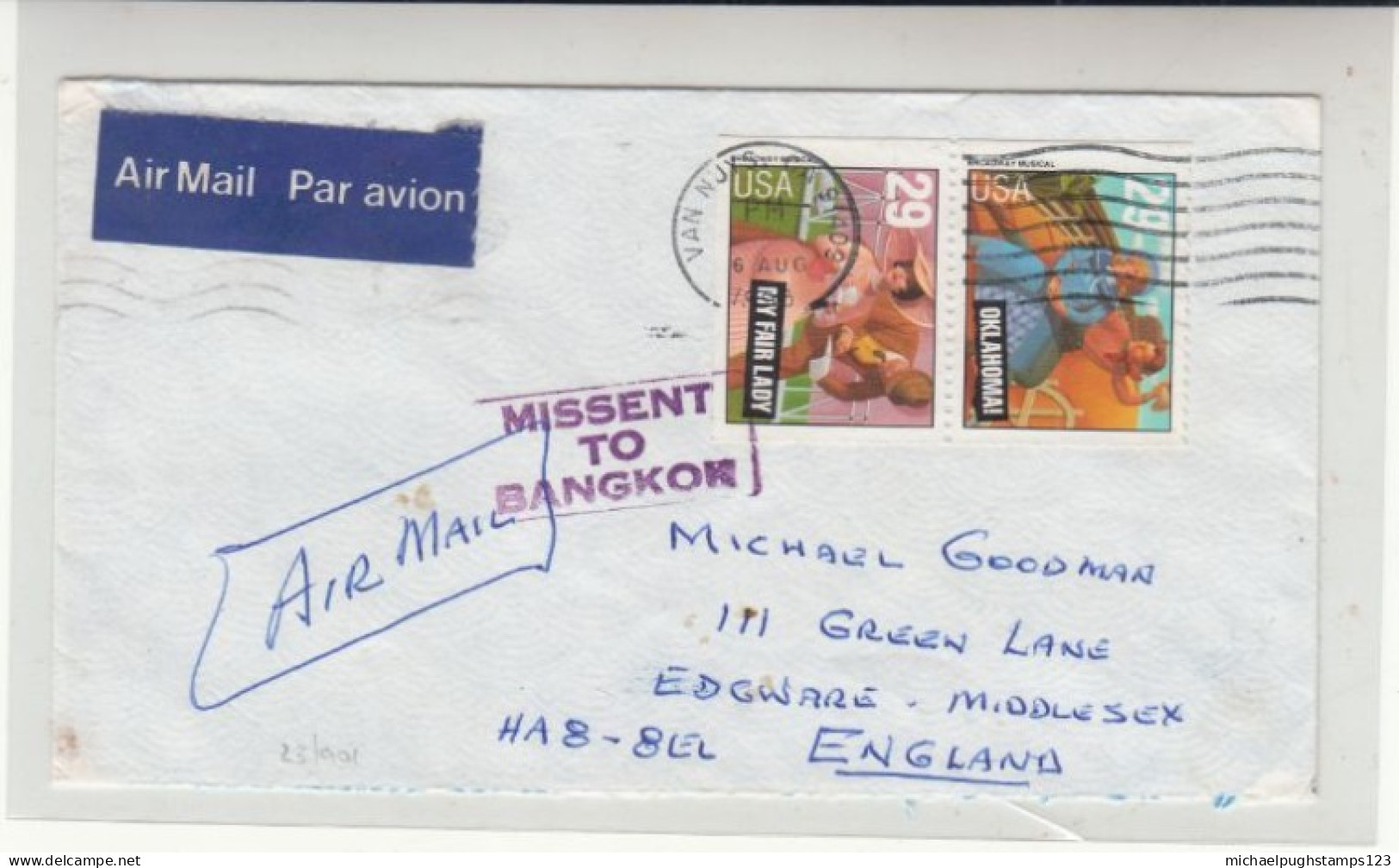 Thailand / Missent Mail / U.S. / Airmail / G.B - Thailand