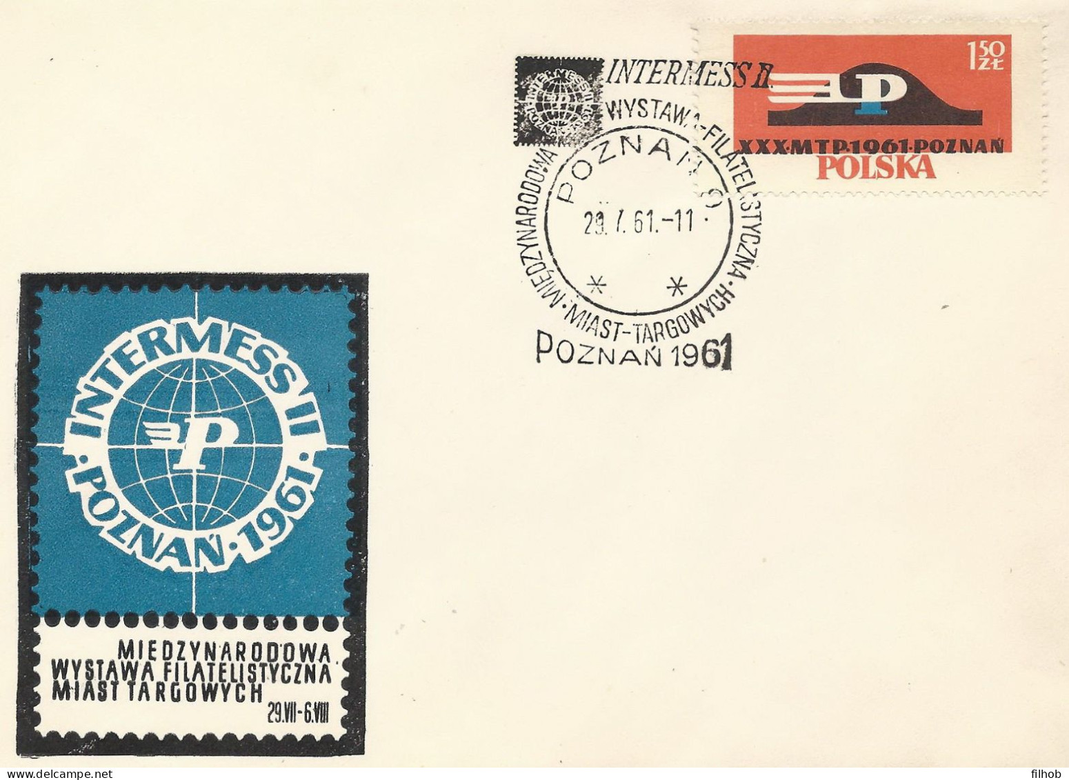 Poland Postmark D61.07.29 POZNAN.01kop: Philatelic Exhibition Intermess II (analogous) - Postwaardestukken
