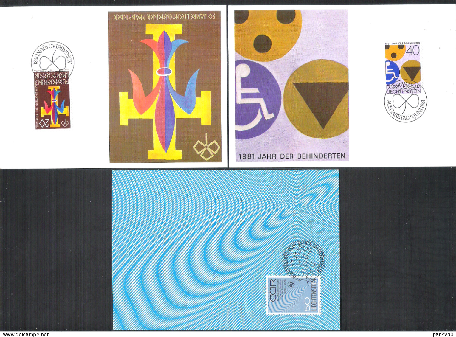 3 X MAXI CARD/CARTE MAXIMUM LIECHTENSTEIN  - 1981 - 1979  (1038) - Ungebraucht