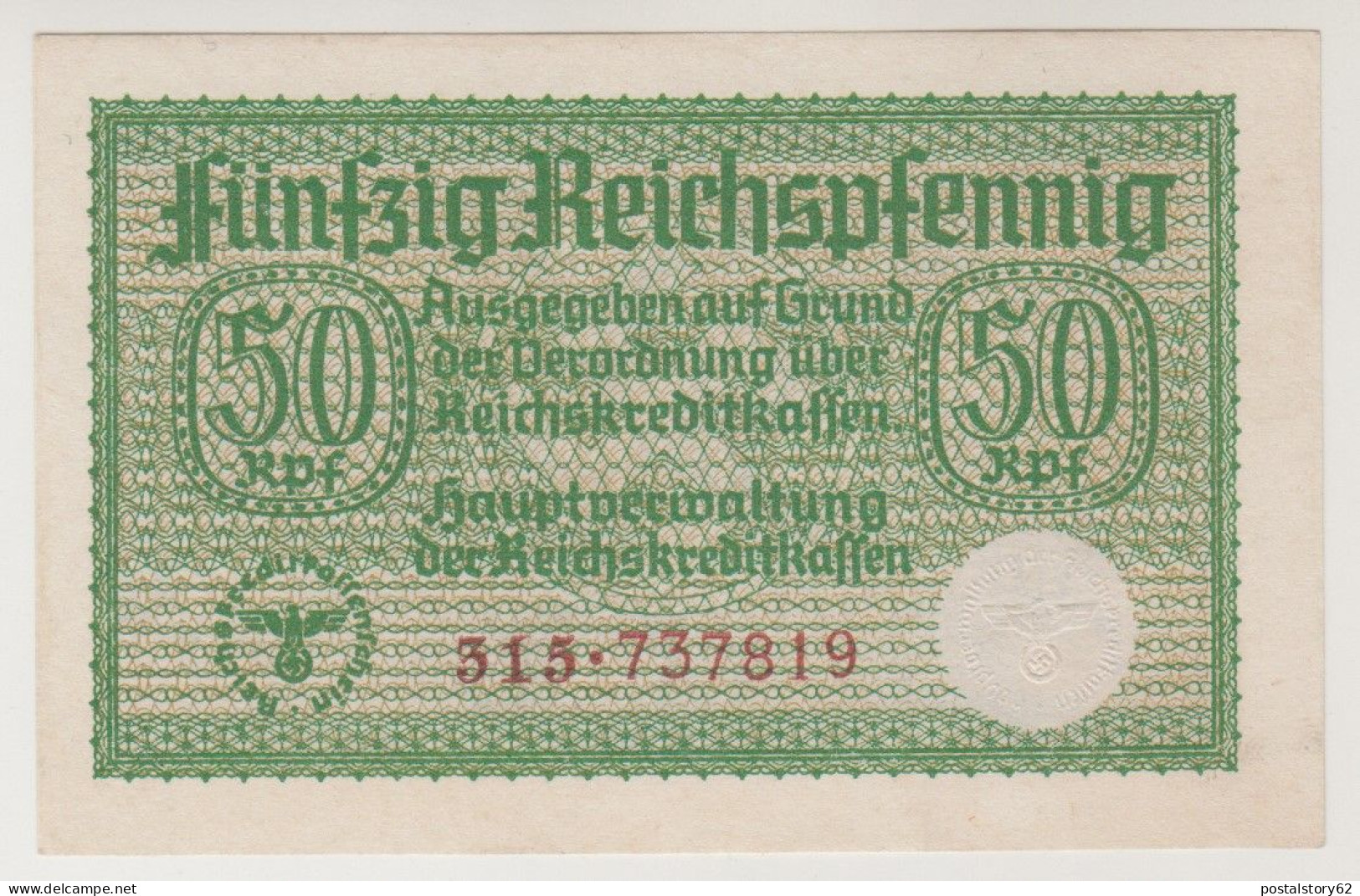 Germania Banconota D'Occupazione - 50 Reichspfennig 1943 FDS - Altri & Non Classificati