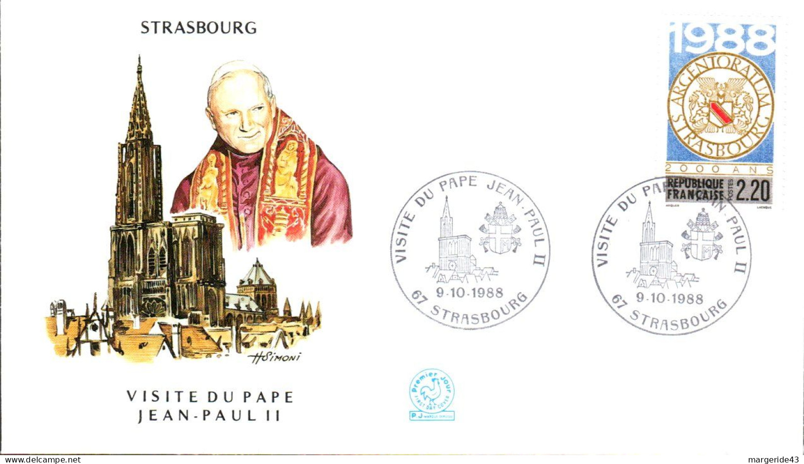 VISITE PAPE JEAN PAUL II à STRASBOURG 1988 - Christentum