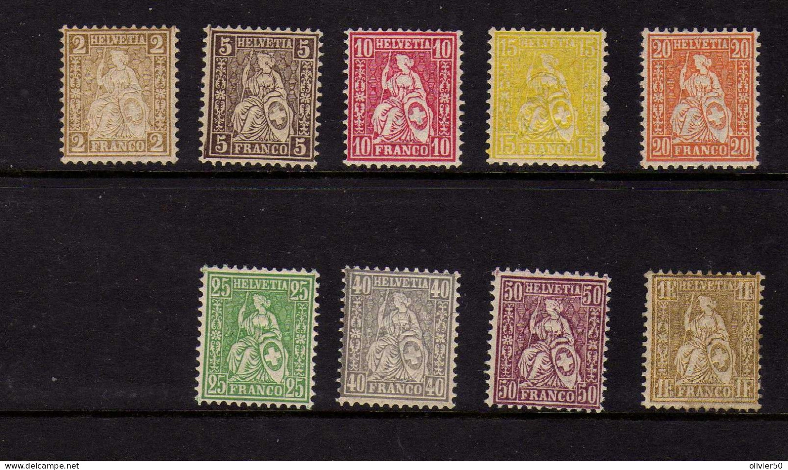 Suisse - 1881 - Helvetia Assise - Neufs* - MH - Unused Stamps