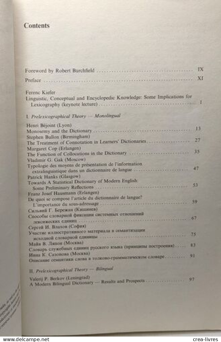 BudaLEX '88 Proceedings - Papers From The 3rd International EURALEX Congress Budapest 4-9 September 1988 - Sciences