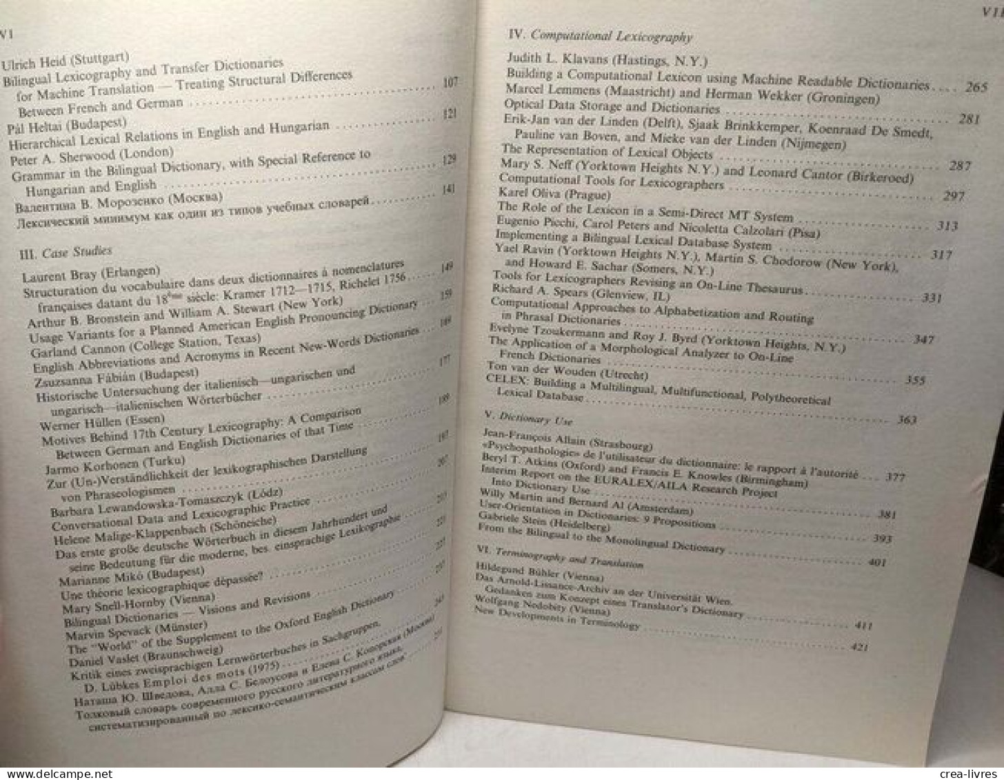 BudaLEX '88 Proceedings - Papers From The 3rd International EURALEX Congress Budapest 4-9 September 1988 - Wissenschaft