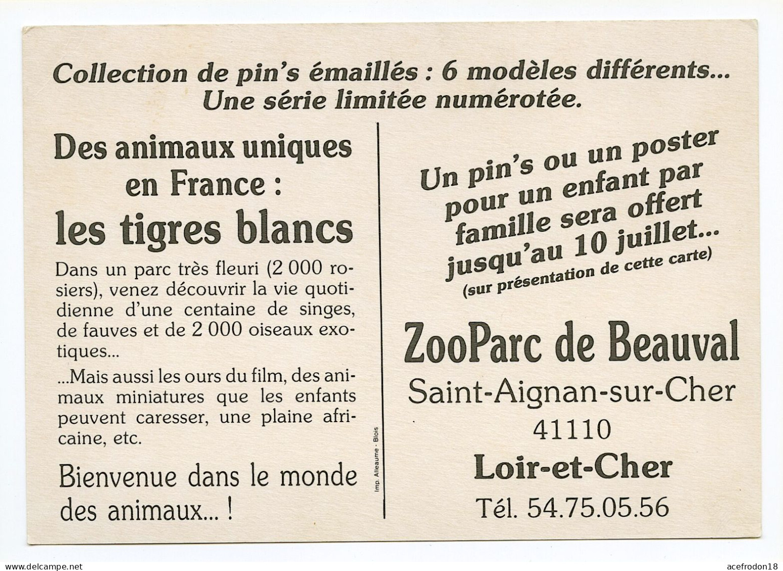 SAINT-AIGNAN-SUR-CHER - ZooParc De Beauval - Les Tigres Blancs - Saint Aignan