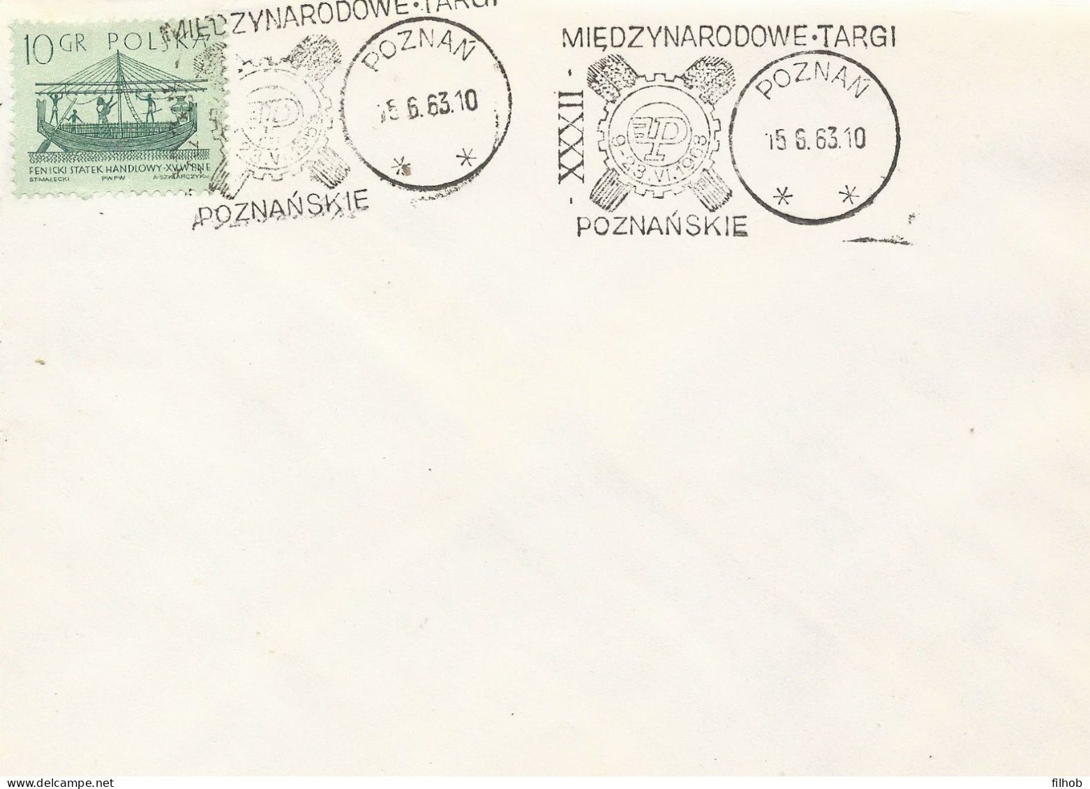 Poland Postmark D63.06.15 POZNAN.kop: Trade Fair - Postwaardestukken