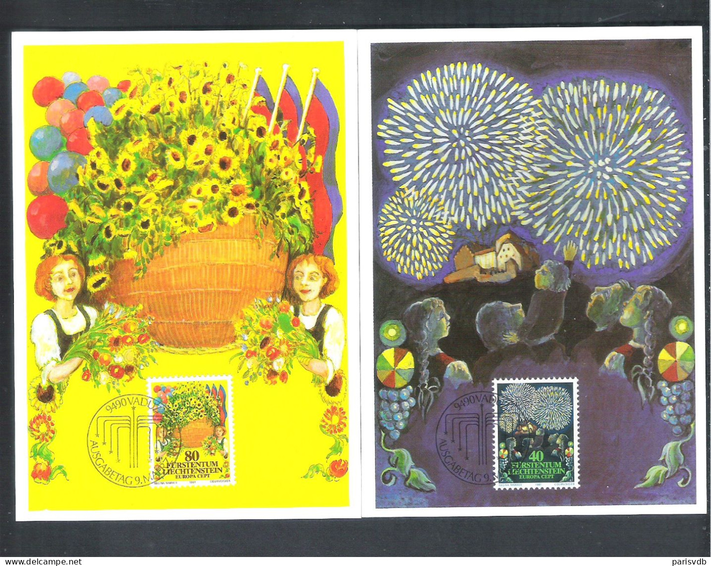 2 X MAXI CARD/CARTE MAXIMUM LIECHTENSTEIN NR 21 - EUROPA CEPT   - 1981  (1046) - Unused Stamps