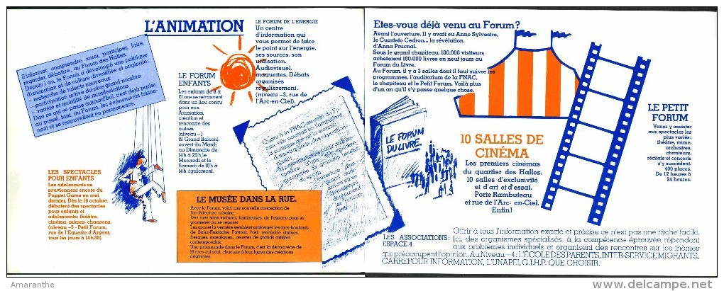 PARIS Ancien Guide Du Forum Des Halles (voir 8 Scans) - Toeristische Brochures