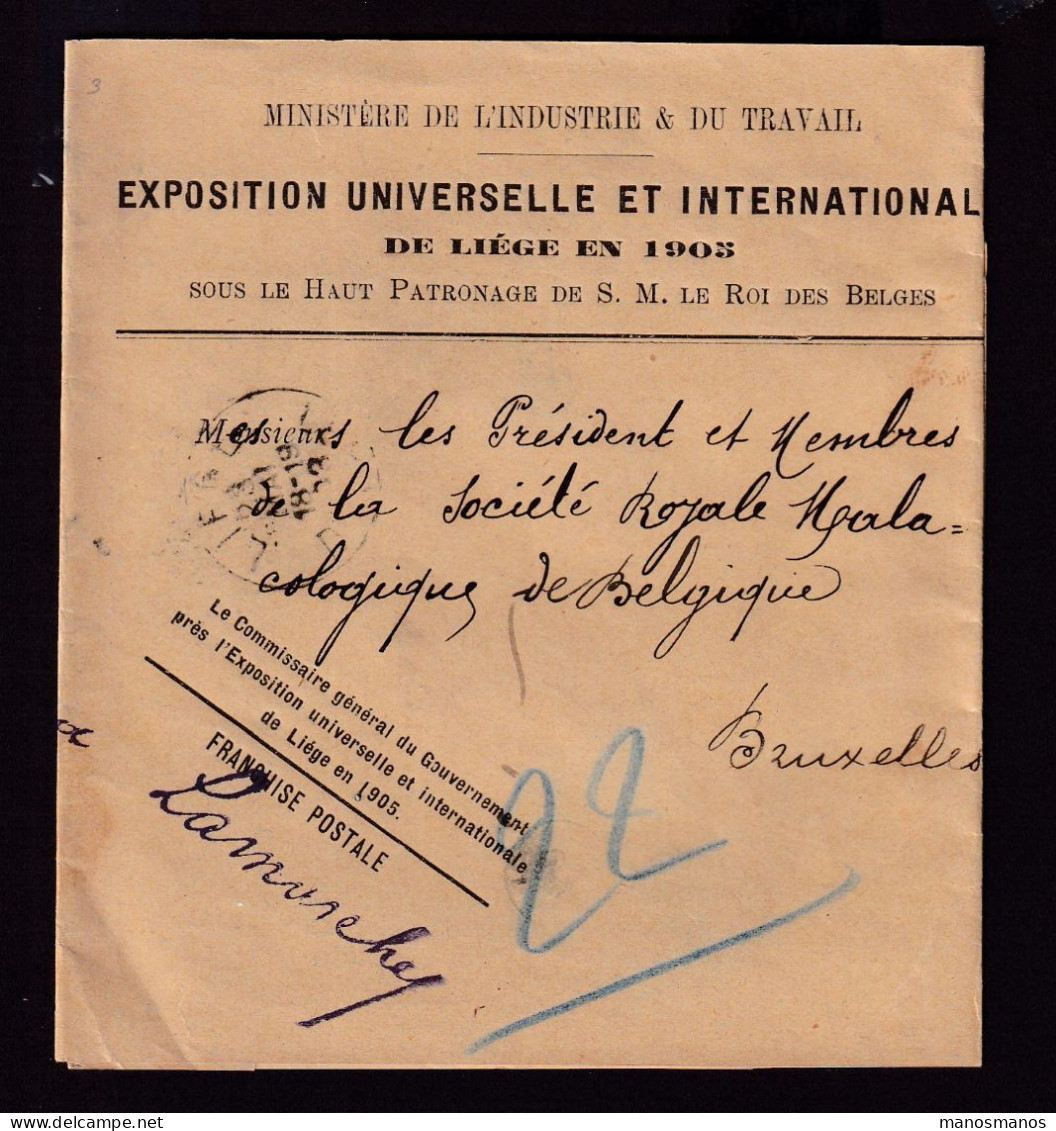 241/41 - Exposition Universelle De LIEGE 1905 - Bande D'IMPRIME En Franchise Du Commissaire Général Lamarche - 1905 – Liège (Belgium)
